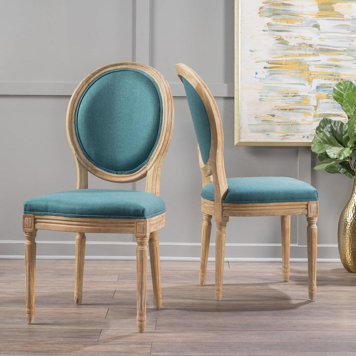 Phinnaeus Fabric Dining Chairs, 2-Pcs Set, Dark Teal