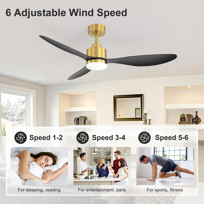 Contemporary 52 Inch Dc Motor Ceiling Fan With Remote