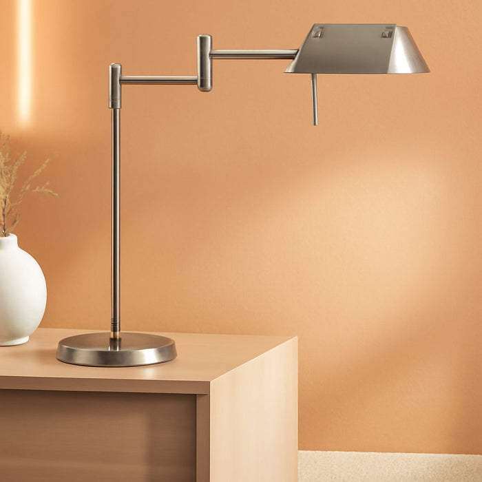 LED Pharmacy Table Lamp Brushed-Nickel Full-Range Dimming
