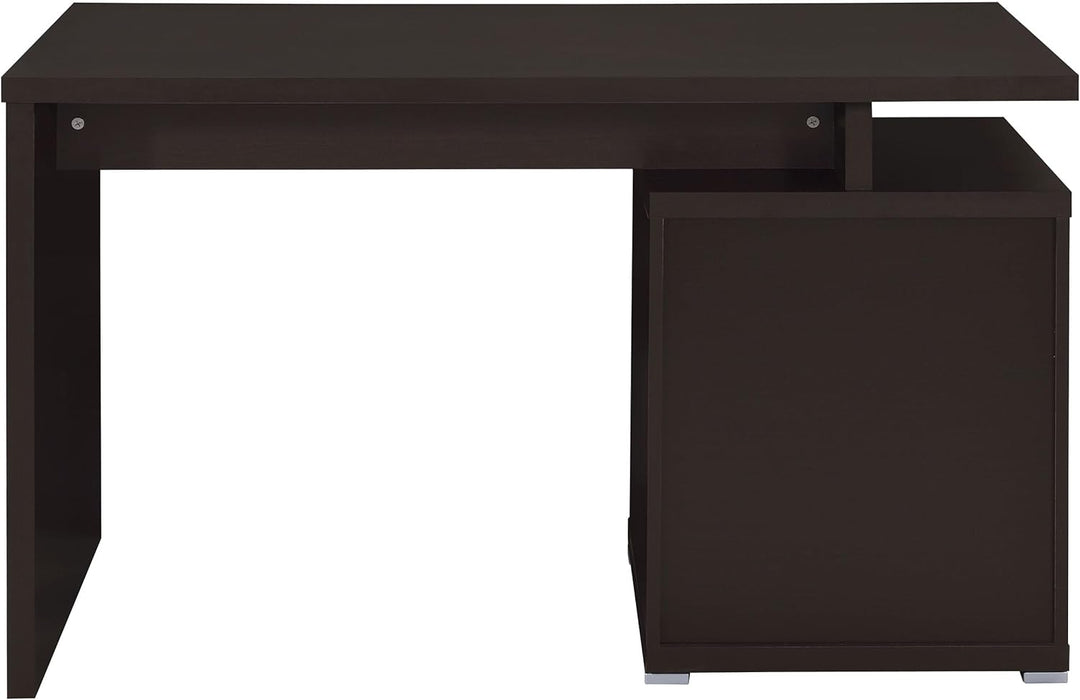 Home Furnishings - Irving - Engineered Wood - 47-Inch 2-Drawer Computer Desk with File Cabinet, Rectangular Desk with Smooth Top, and Plastic Glides - Home Office - Cappuccino - 800109