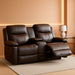 Loveseat Recliner, Reclining Loveseat with Console, Double Reclining Loveseat, 2 Seater Manual Reclining Couch for Living Room, Office, Home Theater(Pu-Brown)