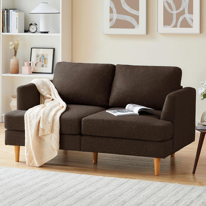 Modern Brown Loveseat for Small Spaces