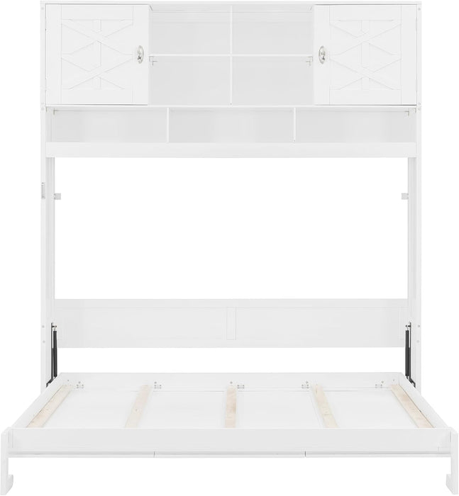 Queen Murphy Wall Bed With HydraulicLiftStorageCabinet
