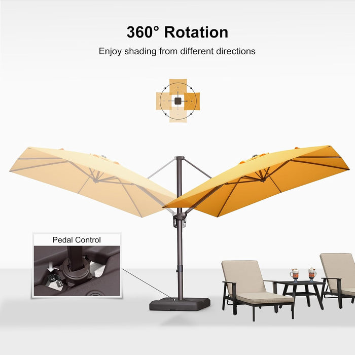 Outdoor Patio Umbrella 9' X 9' All-Aluminum Bronze, Yellow