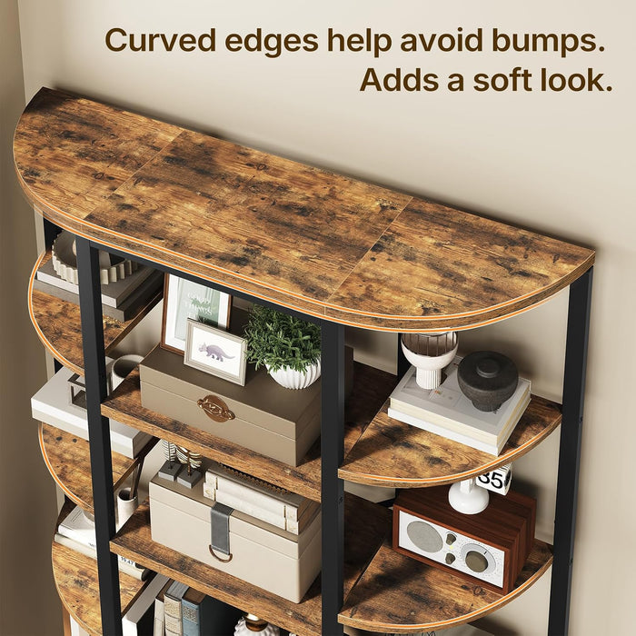6 Tier Bookshelf, Industrial Large Triple Bookcase