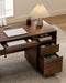 Farmhouse Executive Desk With Charging Station Brown