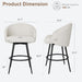 25.4″ 360° Swivel Bar Stools Set of 2 for Kitchen Island,Beige Linen | Upholstered Counter Height Barstools with Back, Modern Bar Chair with Sturdy Metal Frame and Footrest for Dining Room