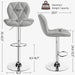 Bar Stools Set of 4, PU Leather Swivel Barstools, Height Adjustable Counter Stools with Backrest Fot Kitchen Home Bar, Light Grey