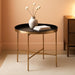 Celia Modern round Coffee Table; 28 X 28 X 19; Black and Gold; Coffee Table for Living Room Decor; Storage; and Display
