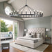 Large Black Wagon Wheel Chandelier 64 Inch,30-Light Farmhouse Wagon Wheel Chandeliers round Industrial Ceiling Light Fixtures for Outdoor Porch High Ceilings Living Dining Room Foyer Entryway