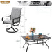 Outdoor Dining Set Patio Dining Set for 6 Outdoor Table and Chairs 7 Pieces Outdoor Patio Set with Swivel Patio Chairs 60"X 38" Metal Table for Garden Pool All Weather Grey