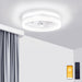 Low Profile Ceiling Fans with Lights and Remote, 19.7In Fandelier Ceiling Fan Flush Mount, 3000K-6500K Smart Bladeless LED Fan Light, White Modern Ceiling Fans with Lights for Bedroom