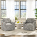 Grey Velvet Upholstered 360 Degree Swivel Armchairs