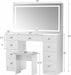 White 43Inch Vanity With Illuminated Makeup Mirror