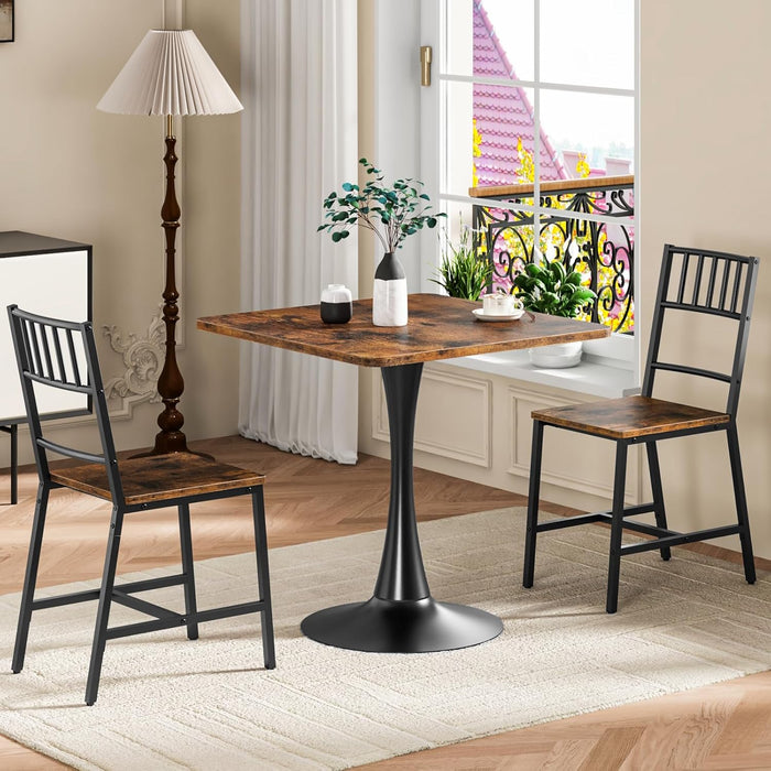 Rustic Brown TwentySevenpointSixInches Tulip Dining Table