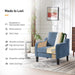 Navy Blue Chenille Mid Century Upholstered Armchair