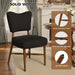 Mid Century Dining Chairs Set of 4, Linen Seat, Wood Legs, Black