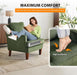 Green Upholstered High Back Midcentury Accent Chairs