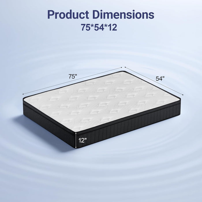 Full Mattress 12 Inch Hybrid Mattress in a Box with Memory Foam