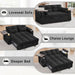 65Inches Transformable Sleeper Sofa Bed Black USBPort