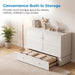 White Queen Murphy Bed Cabinet With USBChargingModule