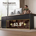 Executive 71 Inch L Shaped Desk with File Cabinet, Walnut+Black