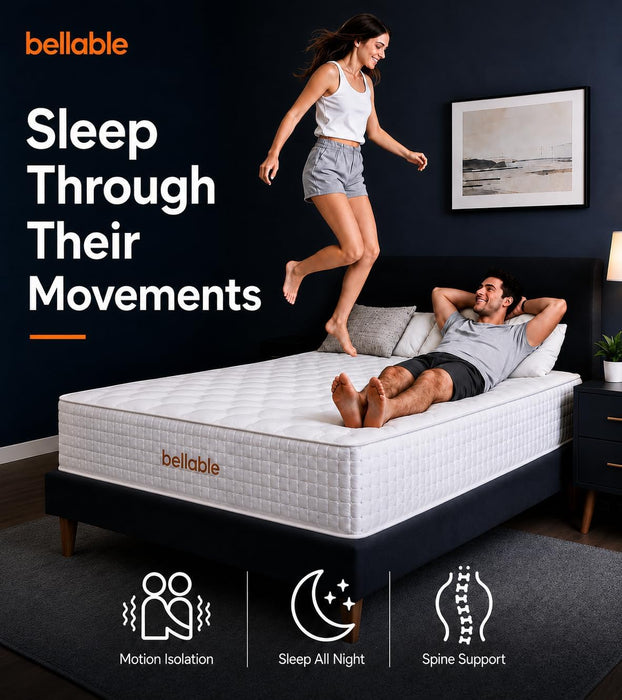 Full XL Mattress, 14 Inch Hybrid Full Mattress in a Box with Cooling Gel Memory Foam & Pocket Springs, Medium Firm for Pressure Relief, Motion Isolation, Back Neck Pain Relief, 54X80 Mattress