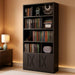 Bookcase with Doors, Tall Bookshelf with Storage, Bookshelves and Bookcases with 8 Open Cubes for Living Room, Bedroom, Office