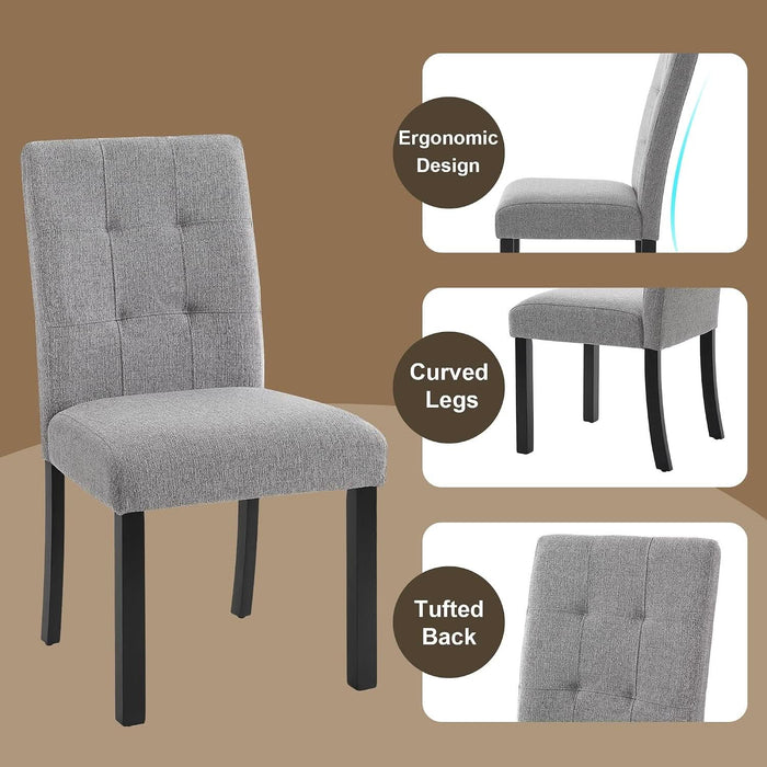 5-Piece Dining Table Set, 63" Faux Marble Table and 4 Chairs