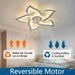 Flush Mount Ceiling Fan with Lights, 24" White ,Remote Control, 6 Speeds 3 Light Color Low Profile Ceiling Fan for Kitchen