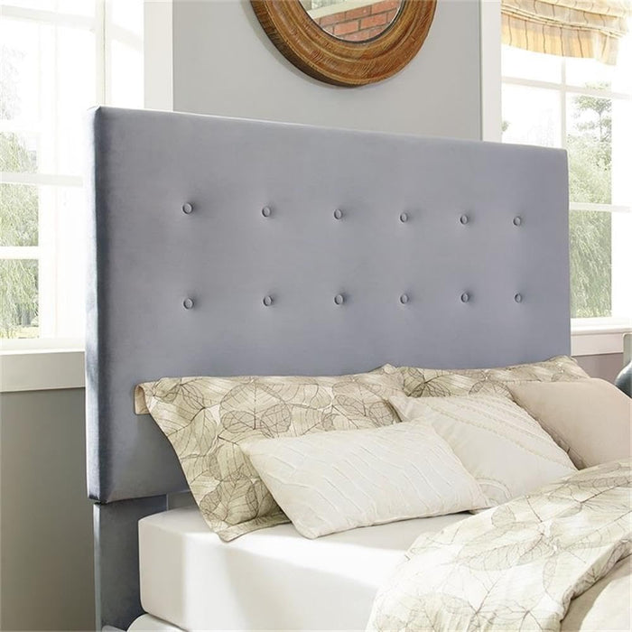Reston Upholstered Bed Headboard, Shale Microfiber, King