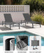 Foldable Outdoor Lounge Chair, No Assembly Patio Chaise Lounge Outdoor with 5-Positions, Aluminum Pool Lounge Chair with Portable Design for Pool, Beach, Deck, Backyard, Grey