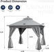 10x10 Ft Gazebo With AllSeasonWeatherproofLED Lighting