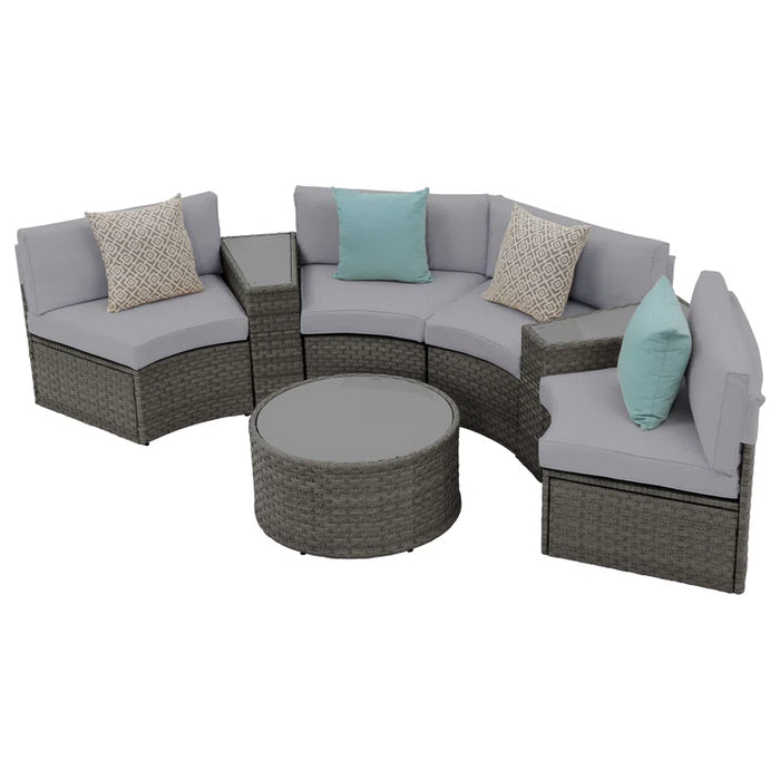 Rasmus 7 Piece Rattan Sofa Seating Group with Cushions