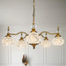 Brass Pendant Light Fixture Chandelier Glass Bulbs
