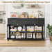 Buffet Cabinet with Storage, Kitchen Storage Cabinet for Home | 55.1" Large Sideboard Buffet, Farmhouse Kitchen Cabinet, Wood Coffee Bar Table for Kitchen, Black