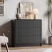 55" Wide Modern Curved 3 Drawer Dresser，Black