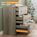 3 Drawer Dresser with Charging Station, Small Dresser Grey Chest of Drawers, 31.5" W Gray Wood Dressers for Bedroom, Living Room, Hallway, Home Office, 15.75" D X 31.5" W X 31.5" H
