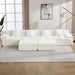 160 Inch White Corduroy Modular Sectional Sofa Set
