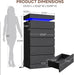 54Inch Tall Dresser With Five Drawers LEDIlluminated