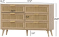 Rattan Double Dresser with 6 Drawers