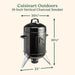16” Vertical Charcoal Smoker, Integrated Thermometer, Water Bowl and Dual Vents Perfect for Smoked Brisket, Chrome Plated Grates Smoker Grill for BBQ, Camping, Tailgates