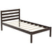 Modern Bed Frame with Wooden Headboard and Plywood Slat Support