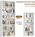 Bookcase and Bookshelves, 28" W Tall Bookshelf, White | Elegant Design, 6 Tiers Spacious Book Storage, Freestanding Book Organizer, Display Library Shelf