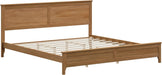 Modern Solid Wood King Size Platform Bed with Headboard,No Box Spring Needed,Easy Assembly,Natural
