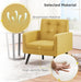Yellow Compact Mid Century Upholstered Tufted Armchair