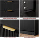 9 Drawers Dresser for Bedroom - 59" Wide Modern Fluted Chest of Drawers with Golden Metal Handles, Large TV Stand Multi-Function Home Organizer for Living Room, Entryway, Hallway, Black