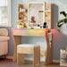 Oak Premium Vanity Desk With IntegratedLED MirrorOutlet