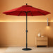 GSPT908302-5403 9' round Aluminum Market, Crank Lift, Push Button Tilt, Black Pole, Sunbrella Jockey Red Patio Umbrella, 9-Feet