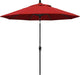 GSPT908302-5403 9' round Aluminum Market, Crank Lift, Push Button Tilt, Black Pole, Sunbrella Jockey Red Patio Umbrella, 9-Feet